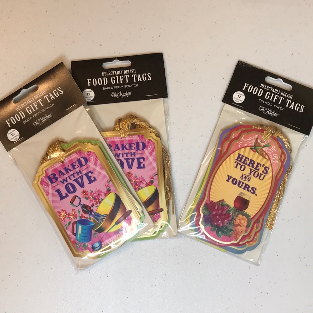 NWT Three packs of food/beverage gift tags